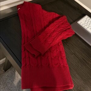 Loft Red Cable Knit Sweater
